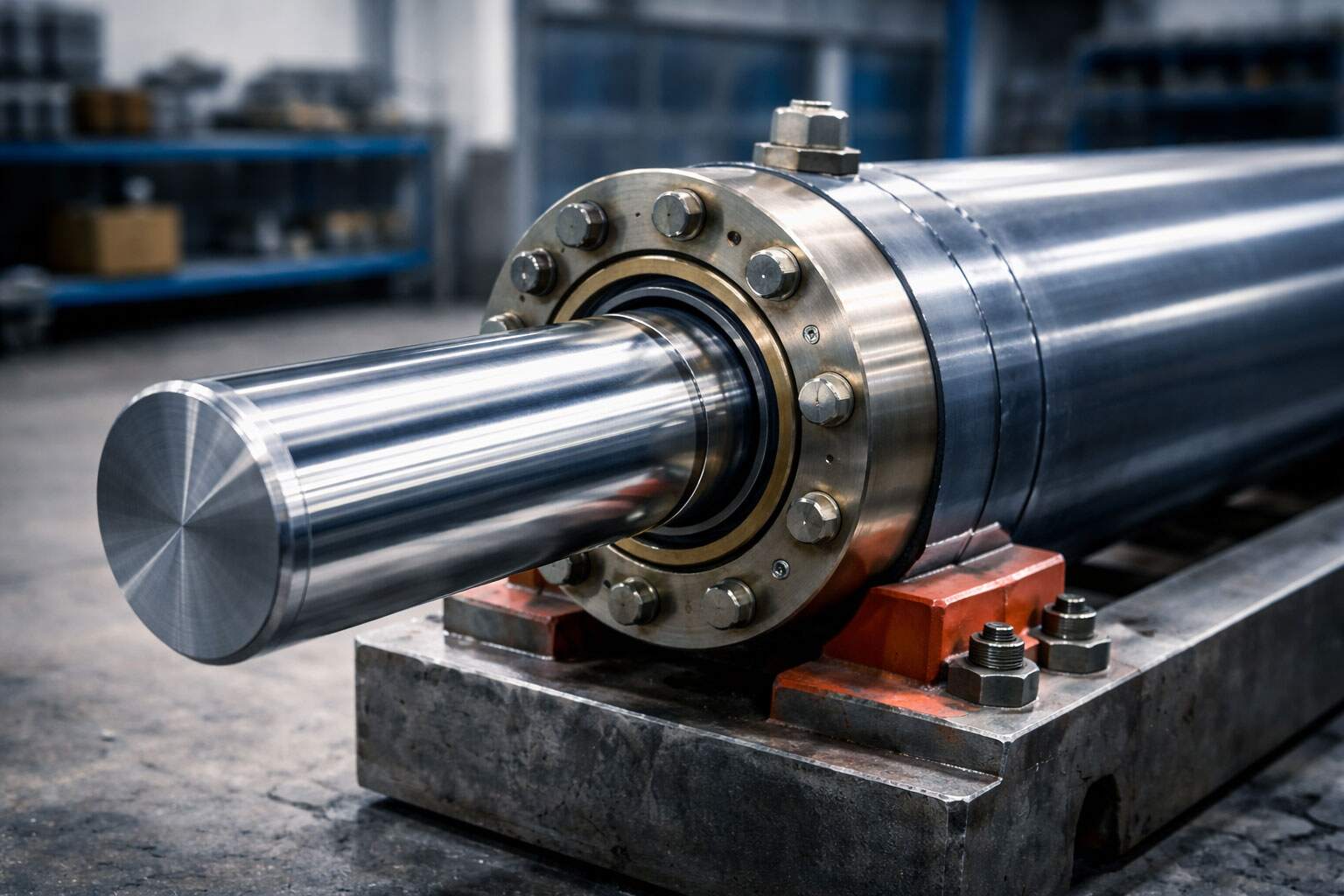 Hydraulic cylinder gland assembly with piston rod