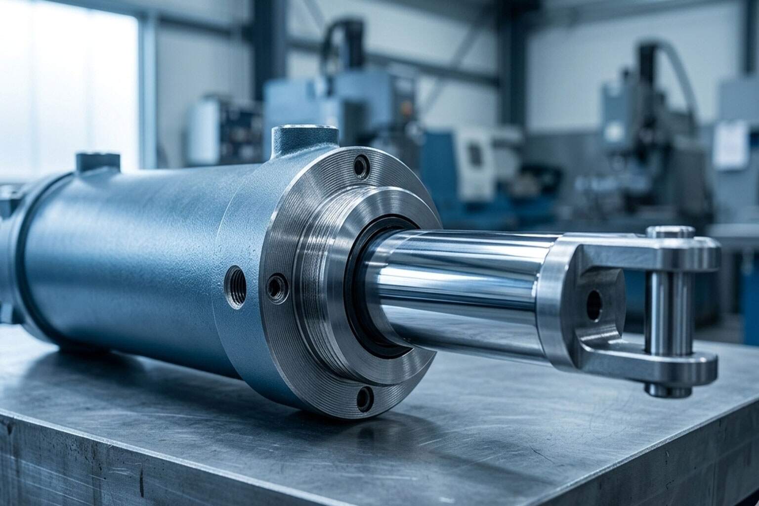 Hydraulic cylinder cross section illustration