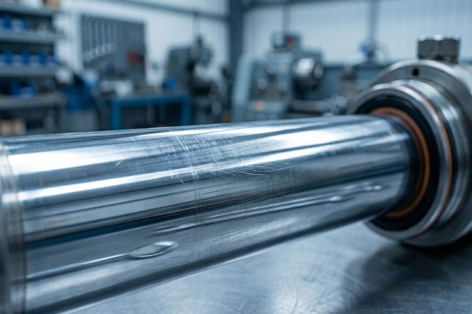 Hydraulic cylinder maintenance inspection and component layout