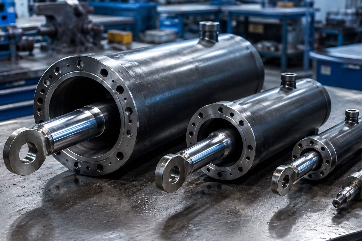 Hydraulic cylinder bore size comparison