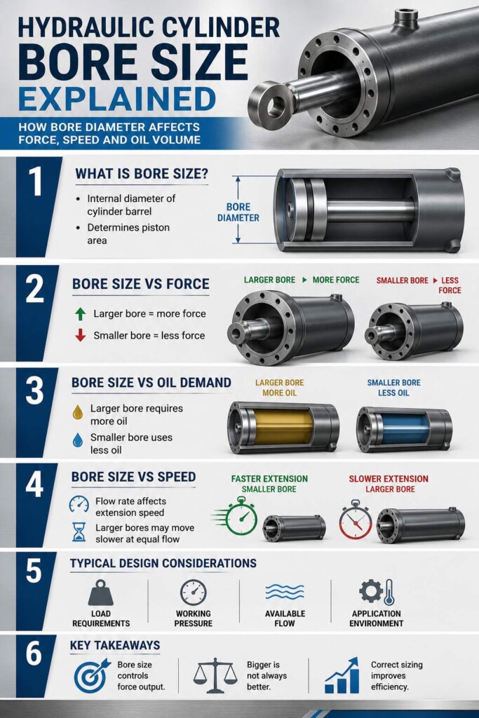 hydraulic cylinder bore size infographic